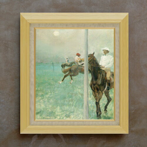 Western Films - 【油絵 直筆仕上げ】ドガ Jockeys Before the Race F10 【額入り】 絵画 販売 10号 油彩 風景画 675×601mm 複製画 送料無料 プレゼント ギフト 開店祝い 開業祝い 退職祝い 新築祝い リビング 玄関 モダン アートフレーム 壁掛け