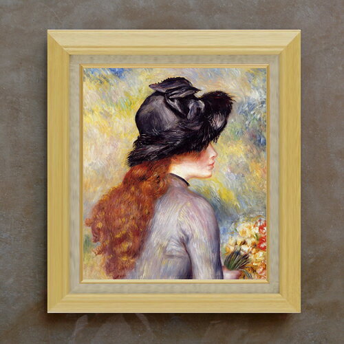 【油絵 直筆仕上げ】ルノワール チューリップの花束を持つ少女 F10 【額入り】 絵画 販売 10号 油彩 人物画 675×601mm 複製画 送料無料 プレゼント ギフト 開店祝い 開業祝い 退職祝い 新築祝い リビング 玄関 モダン アートフレーム 壁掛け ラッピング可 油彩 贈呈