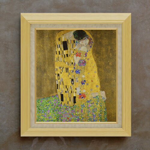 Portrait - 【油絵 直筆仕上げ】クリムト 接吻 F10 【額入り】 絵画 販売 10号 油彩 抽象画 675×601mm 複製画 送料無料 プレゼント ギフト 開店祝い 開業祝い 退職祝い 新築祝い リビング 玄関 モダン アートフレーム 壁掛け