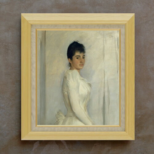 Rakuten - 【油絵 直筆仕上げ】ラモン・カザス Portrait of Montserrat Carb F10 【額入り】 絵画 販売 10号 油彩 人物画 675×601mm 複製画 送料無料 プレゼント ギフト 開店祝い 開業祝い 退職祝い 新築祝い リビング 玄関 モダン アートフレーム 壁掛け