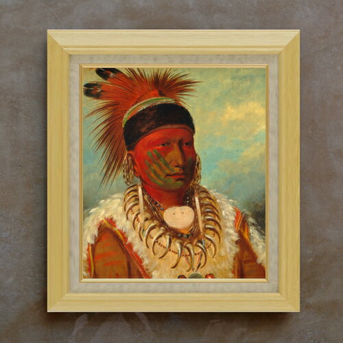 乐天商城 - 【油絵 直筆仕上げ】カトリン The White Cloud, Head Chief of the Iowas F10 【額入り】 絵画 販売 10号 油彩 人物画 675×601mm 複製画 送料無料 プレゼント ギフト 開店祝い 開業祝い 退職祝い 新築祝い リビング 玄関 モダン アートフレーム 壁掛け