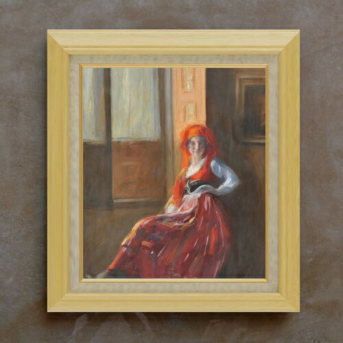 Rakuten - 【油絵 直筆仕上げ】カルネイロ Young Lady from Minho F10 【額入り】 絵画 販売 10号 油彩 人物画 675×601mm 複製画 送料無料 プレゼント ギフト 開店祝い 開業祝い 退職祝い 新築祝い リビング 玄関 モダン アートフレーム 壁掛け