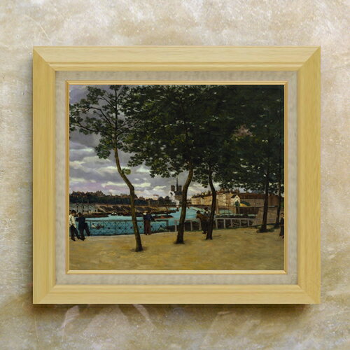 樂天商城 - 【油絵 直筆仕上げ】ギヨマン View of the Seine, Paris F10 【額入り】 絵画 販売 10号 油彩 風景画 675×601mm 複製画 送料無料 プレゼント ギフト 開店祝い 開業祝い 退職祝い 新築祝い リビング 玄関 モダン アートフレーム 壁掛け