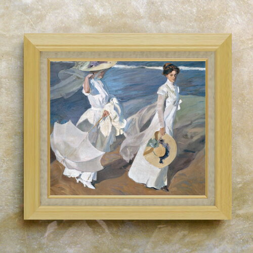 ソローリャ Strolling along the Seashore F10  絵画 販売 10号 油彩 風景画 675×601mm 複製画 送料無料 プレゼント ギフト 開店祝い 開業祝い 退職祝い 新築祝い リビング 玄関 モダン アートフレーム 壁掛け