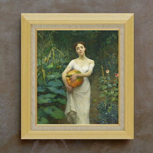 【油絵 直筆仕上げ】ファウストゾナロ Young Girl Carrying a Pumpkin F10 【額入り】 絵画 販売 10号 油彩 人物画 675×601mm 複製画 送料無料 プレゼント ギフト 開店祝い 開業祝い 退職祝い 新築祝い リビング 玄関 モダン アートフレーム 壁掛け