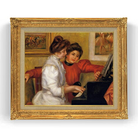 【油絵 直筆仕上げ】ルノワール ピアノと若い少女 F12 【油彩 国内生産 インテリア】絵画 販売 12号 人..