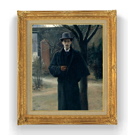 Rakuten - 【油絵 直筆仕上げ】ルシニョール Portrait of Miquel Utrillo F12 【アップグレード額縁】絵画 販売 12号 人物画 額縁 736×630mm 複製画 送料無料 プレゼント ギフト 開店祝い 開業祝い 退職祝い 新築祝い リビング 壁掛け