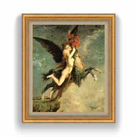 【油絵 直筆仕上げ】ギュスターヴ・モロー キマイラ F12 【油彩 国内生産 インテリア】絵画 販売 12号 人物画 ゴールド額縁 754×648mm 複製画 ...