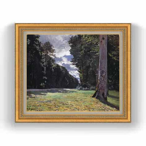 クロード・モネ フォンテーヌブローの森のシャイイの舗道 F12 絵画 販売 12号 風景画 ゴールド額縁 754×648mm 複製画 送料無料
