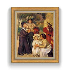 【油絵 直筆仕上げ】ルノワール 画家の家族 F12 【油彩 国内生産 インテリア】絵画 販売 12号 抽象画 ゴールド額縁 754×648mm 複製画 送料無料 プレゼント ギフト 開店祝い 開業祝い 退職祝い 新築祝い リビング 玄関 モダン 壁掛け