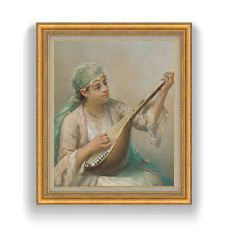 ファウストゾナロ Woman Playing a String Instrument F12 絵画 販売 12号 風景画額縁 754×648mm 複製画 送料無料 プレゼント ギフト 開店祝い 開業祝い 退職祝い 新築祝い リビング 壁掛け