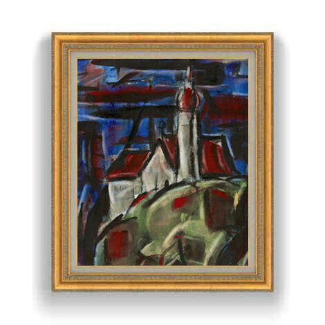 Rakuten - 【油絵 直筆仕上げ】ロルフス　アンデックス修道院 F12 【油彩 国内生産 インテリア】絵画 販売 12号 抽象画 額縁 754×648mm 複製画 送料無料 プレゼント ギフト 開店祝い 開業祝い 退職祝い 新築祝い リビング 壁掛け