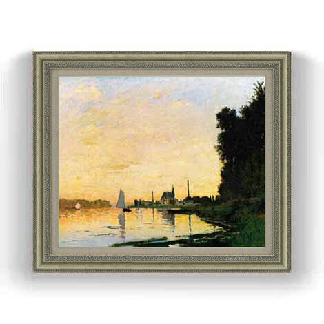 【油絵 直筆仕上げ】クロード・モネ Argenteuil, Late Afternoon F12 【油彩 国内生産 インテリア】絵画 販売 12号 風景画 ゴールド額縁 754×648mm 複製画 送料無料 プレゼント ギフト 開店祝い 開業祝い 退職祝い 新築祝い リビング 玄関 モダン 壁掛け ラッピング可 贈答