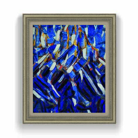 クリスティアン・ロールフス Abstraction (the Blue Mountain) F12 絵画 販売 12号 抽象画 ゴールド額縁 754×648mm 複製画 送料無料