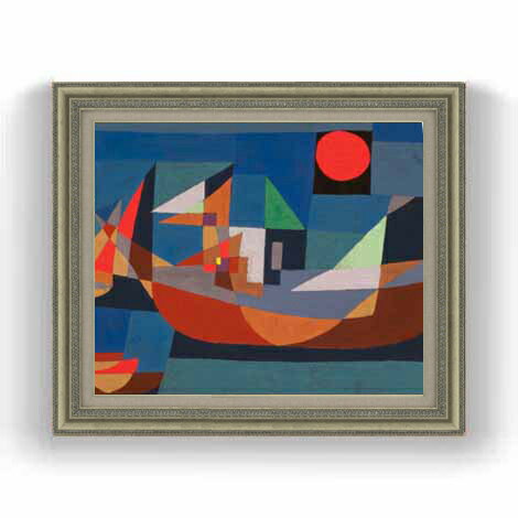 パウル・クレー Ruehende Schiffe F12 絵画 販売 12号 抽象画 ゴールド額縁 754×648mm 複製画 送料無料 プレゼント ギフト 開店祝い 開業祝い 退職祝い 新築祝い リビング 玄関 モダン 壁掛け