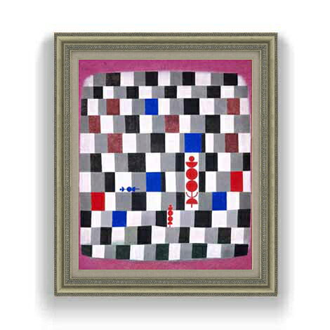 パウル・クレー Super-Chess F12 絵画 販売 12号 抽象画 ゴールド額縁 754×648mm 複製画 送料無料 プレゼント ギフト 開店祝い 開業祝い 退職祝い 新築祝い リビング 玄関 モダン 壁掛け