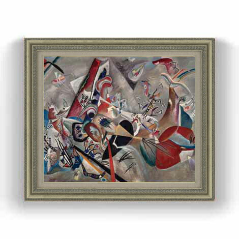 Rakuten - 【油絵 直筆仕上げ】ワシリー・カンディンスキー Im Grau (In the Grey) F12 【油彩 国内生産 インテリア】絵画 販売 12号 抽象画 ゴールド額縁 754×648mm 複製画 送料無料