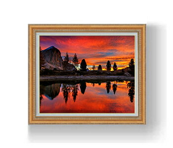 【油絵 直筆仕上げ】ドロミテ-夜明け 空- F12サイズ 額入り 【額入り】 油彩 風景画 オリジナルインテリア絵画 風水画 額縁 754×648mm 複製画 送料無料 プレゼント ギフト 開店祝い 開業祝い 退職祝い 新築祝い リビング 玄関 モダン アートフレーム 壁掛け