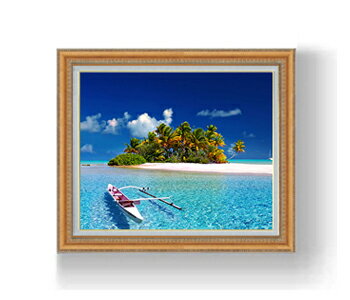 【油絵 直筆仕上げ】ポリネシア、南島 F12サイズ 額入り 【額入り】 油彩 風景画 オリジナルインテリア絵画 風水画 額縁 754×648mm 複製画 送料無料 プレゼント ギフト 開店祝い 開業祝い 退職祝い 新築祝い リビング 玄関 モダン アートフレーム 壁掛け