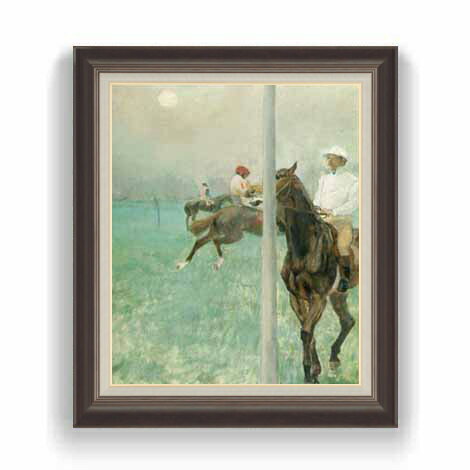 Rakuten - 【油絵 直筆仕上げ】ドガ Jockeys Before the Race F12 【油彩 国内生産 インテリア】絵画 販売 12号 風景画 額縁 736×630mm 複製画 送料無料 プレゼント ギフト 開店祝い 開業祝い 退職祝い 新築祝い リビング 玄関 モダン 壁掛け