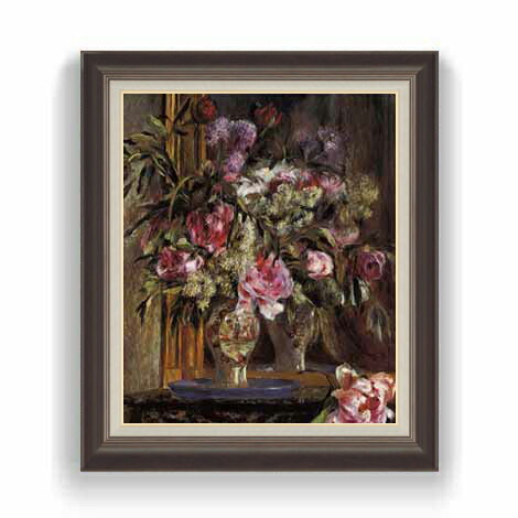 Rakuten - 【油絵 直筆仕上げ】ルノワール 花瓶の花(2) F12 【油彩 国内生産 インテリア】絵画 販売 12号 静物画 額縁 736×630mm 複製画 送料無料 プレゼント ギフト 開店祝い 開業祝い 退職祝い 新築祝い リビング 玄関 モダン 壁掛け