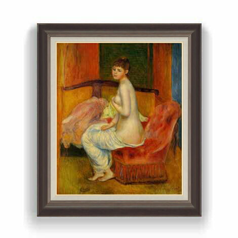 【油絵 直筆仕上げ】ルノワール 座る裸婦 F12 【油彩 国内生産 インテリア】絵画 販売 12号 人物画 額縁 736×630mm 複製画 送料無料 プレゼント ギフト 開店祝い 開業祝い 退職祝い 新築祝い リビング 玄関 モダン 壁掛け