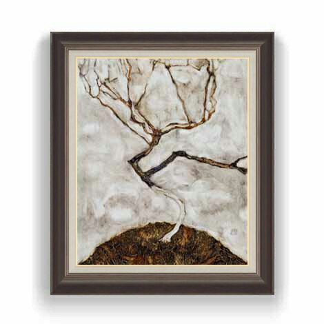 【油絵 直筆仕上げ】エゴン・シーレ Small Tree in Late Autumn F12 【油彩 国内生産 インテリア】絵画 販売 12号 抽象画 額縁 736×630..
