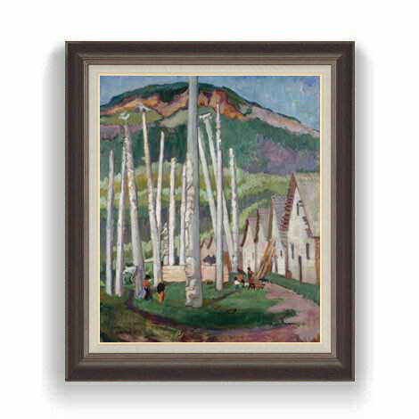 Western Films - 【油絵 直筆仕上げ】エミリー・カー Kispiox Village F12 【油彩 国内生産 インテリア】絵画 販売 12号 抽象画 額縁 736×630mm 複製画 送料無料 プレゼント ギフト 開店祝い 開業祝い 退職祝い 新築祝い リビング 玄関 モダン 壁掛け