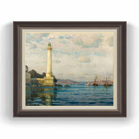 【油絵 直筆仕上げ】ディーマー The Ahrkap Lighthouse F12 【油彩 国内生産 インテリア】絵画 販売 12号 抽象画 額縁 736×630mm 複製画 送料無料 プレゼント ギフト 開店祝い 開業祝い 退職祝い 新築祝い リビング 玄関 モダン 壁掛け