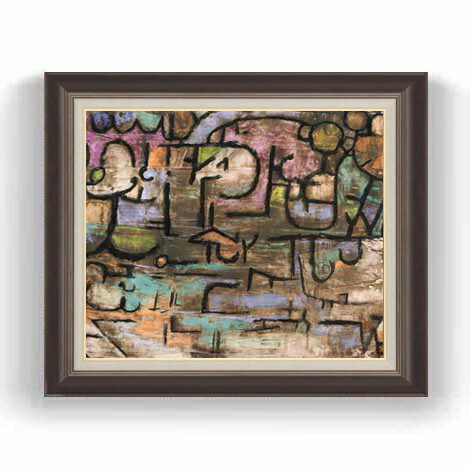 Rakuten - 【油絵 直筆仕上げ】パウル・クレー After The Flood F12 【油彩 国内生産 インテリア】絵画 販売 12号 抽象画 額縁 736×630mm 複製画 送料無料 プレゼント ギフト 開店祝い 開業祝い 退職祝い 新築祝い リビング 玄関 モダン 壁掛け