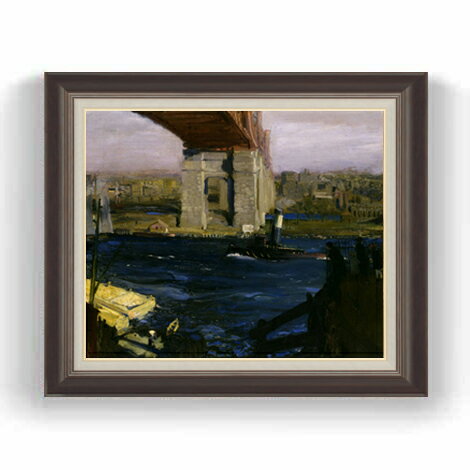 Rakuten - 【油絵 直筆仕上げ】ジョージ・ベローズ Bridge, Blackwell’s Island F12 【油彩 国内生産 インテリア】絵画 販売 12号 風景画額縁 736×630mm 複製画 送料無料 プレゼント ギフト 開店祝い 開業祝い 退職祝い 新築祝い リビング 壁掛け