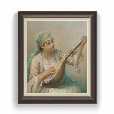ファウストゾナロ Woman Playing a String Instrument F12 絵画 販売 12号 風景画額縁 736×630mm 複製画 送料無料 プレゼント ギフト 開店祝い 開業祝い 退職祝い 新築祝い リビング 壁掛け