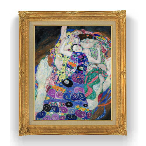 【油絵 直筆仕上げ】クリムト The Virgin F15 【油彩 国内生産 インテリア】絵画 販売 15号 抽象画 ゴールド額縁 781×660mm 複製画 送料無料 プレゼント ギフト 開店祝い 開業祝い 退職祝い 新築祝い リビング 玄関 モダン 壁掛け