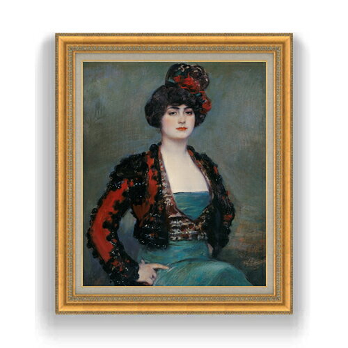 【油絵 直筆仕上げ】ラモン・カザス Julia F15 【油彩 国内生産 インテリア】絵画 販売 15号 抽象画 ゴールド額縁 800×678mm 複製画 送..