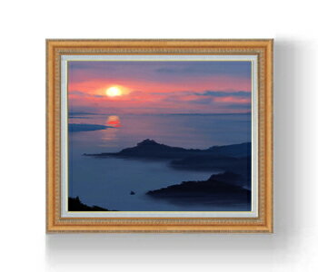 【油絵 直筆仕上げ】静謐の海 F15サイズ 額入り 【額入り】 油彩 風景画 オリジナルインテリア絵画 風水画 インテリアアート絵画 15号 800×678mm 複製画 送料無料 プレゼント ギフト 開店祝い 開業祝い 退職祝い 新築祝い リビング 玄関 モダン アートフレーム 壁掛け