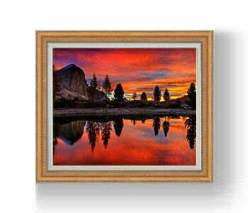 【油絵 直筆仕上げ】ドロミテ-夜明け 空- F15サイズ 額入り 【額入り】 油彩 風景画 オリジナルインテリア絵画 風水画 インテリアアート絵画 15号 800×678mm 複製画 送料無料