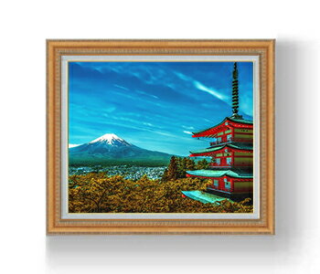 Rakuten - 【油絵 直筆仕上げ】富士山-霊峰- F15サイズ 額入り 【額入り】 油彩 風景画 オリジナルインテリア絵画 風水画 インテリアアート絵画 15号 800×678mm 複製画 送料無料