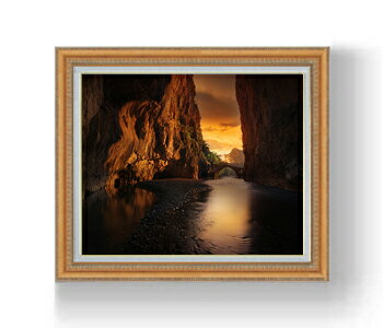 【油絵 直筆仕上げ】風光なるキャニオン F15サイズ 額入り 【額入り】 油彩 風景画 オリジナルインテリ..