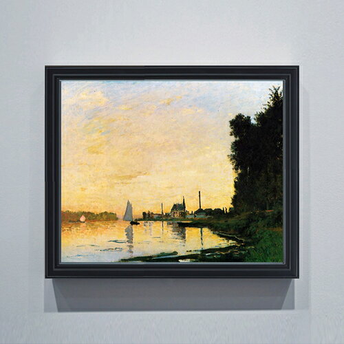 【油絵 直筆仕上げ】クロード・モネ Argenteuil, Late Afternoon F15 【油彩 アップグレード額】絵画 販売 15号 風景画額縁 712×590mm 複製画 送料無料 プレゼント ギフト 開店祝い 開業祝い 退職祝い 新築祝い リビング 玄関 モダン 壁掛け