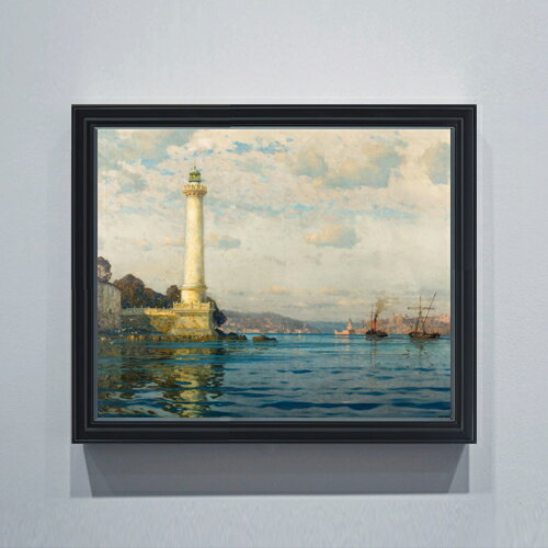 【油絵 直筆仕上げ】ディーマー The Ahrkap Lighthouse F15 【油彩 アップグレード額】絵画 販売 15号 抽象画 額縁 712×590mm 複製画 送料無料 プレゼント ギフト 開店祝い 開業祝い 退職祝い 新築祝い リビング 玄関 モダン 壁掛け