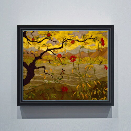 ポール・ランソン Apple Tree with Red Fruit F15 絵画 販売 15号 風景画額縁 712×590mm 複製画 送料無料 プレゼント ギフト 開店祝い 開業祝い 退職祝い 新築祝い リビング 玄関 モダン 壁掛け