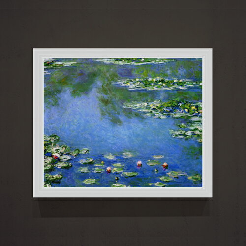 Rakuten - 【油絵 直筆仕上げ】クロード・モネ 睡蓮 （3） F15 【油彩 アップグレード額】絵画 販売 15号 風景画額縁 712×590mm 複製画 送料無料 プレゼント ギフト 開店祝い 開業祝い 退職祝い 新築祝い リビング 玄関 モダン 壁掛け