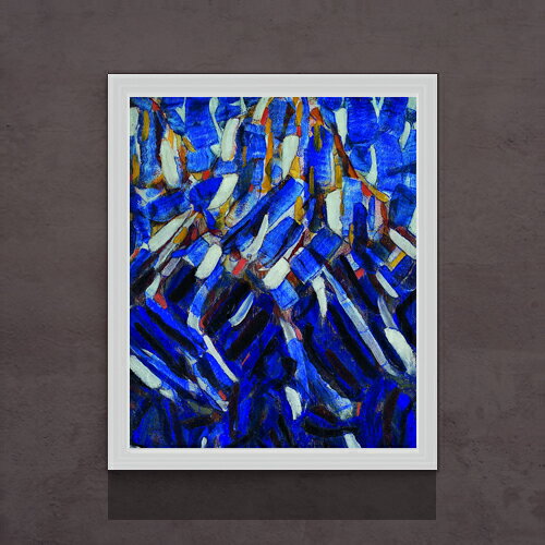 クリスティアン・ロールフス Abstraction (the Blue Mountain) F15 絵画 販売 15号 抽象画 額縁 712×590mm 複製画 送料無料