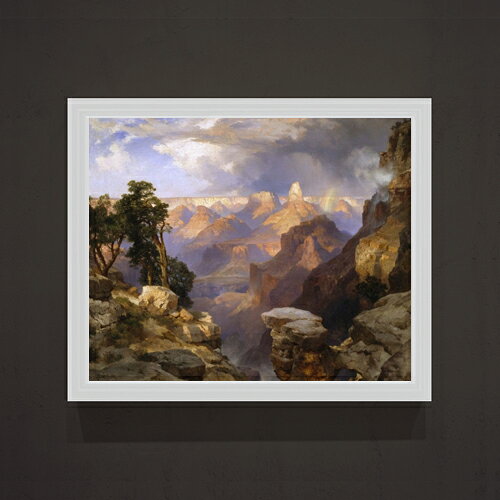 Rakuten - 【油絵 直筆仕上げ】トーマス・モラン Grand Canyon with Rainbow F15 【油彩 アップグレード額】絵画 販売 15号 抽象画 額縁 712×590mm 複製画 送料無料 プレゼント ギフト 開店祝い 開業祝い 退職祝い 新築祝い リビング 玄関 モダン 壁掛け