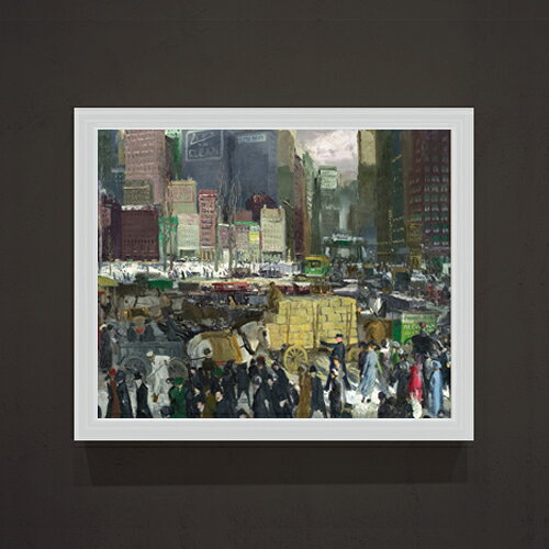 油彩 - 【油絵 直筆仕上げ】ジョージ・ベローズ New York F15 【油彩 アップグレード額】絵画 販売 15号 風景画額縁 712×590mm 複製画 送料無料 プレゼント ギフト 開店祝い 開業祝い 退職祝い 新築祝い リビング 玄関 モダン 壁掛け