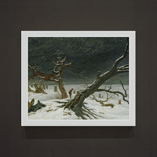【油絵 直筆仕上げ】フリードリヒ Winter Landscape F15 【油彩 アップグレード額】絵画 販売 15号 風景画額縁 712×590mm 複製画 送料無料 プレゼント ギフト 開店祝い 開業祝い 退職祝い 新築祝い リビング 玄関 モダン 壁掛け