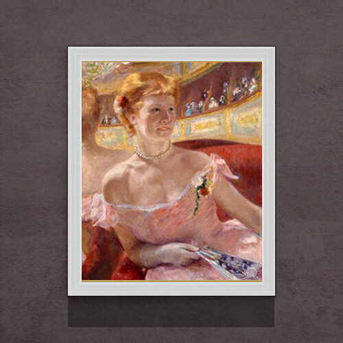 乐天商城 - 【油絵 直筆仕上げ】メアリー・カサット Woman with a Pearl Necklace in a Loge F15 【油彩 アップグレード額】絵画 販売 15号 人物画 額縁 712×590mm 複製画 送料無料 プレゼント ギフト 開店祝い 開業祝い 退職祝い 新築祝い リビング 玄関 モダン 壁掛け