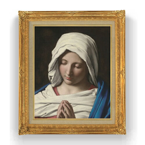 Rakuten - 【油絵 直筆仕上げ】サルヴィ Madonna in prayer F15 【アップグレード額縁】絵画 販売 15号 人物画 額縁 781×660mm 複製画 送料無料 プレゼント ギフト 開店祝い 開業祝い 退職祝い 新築祝い リビング 壁掛け