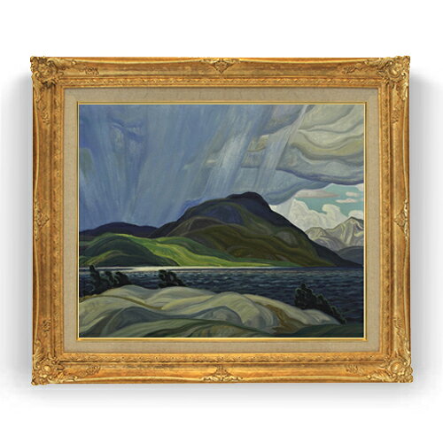 【油絵 直筆仕上げ】カーマイケル Lake Wabagishik F15 【アップグレード額縁】絵画 販売 15号 風景画額縁 781×660mm 複製画 送料無料 プレゼント ギフト 開店祝い 開業祝い 退職祝い 新築祝い リビング 壁掛け ラッピング可 贈答