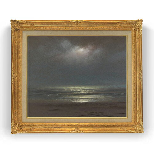 【油絵 直筆仕上げ】トライオン Night The Sea F15 【アップグレード額縁】絵画 販売 15号 風景画額縁 781×660mm 複製画 送料無料 プレゼント ギフト 開店祝い 開業祝い 退職祝い 新築祝い リビング 壁掛け
